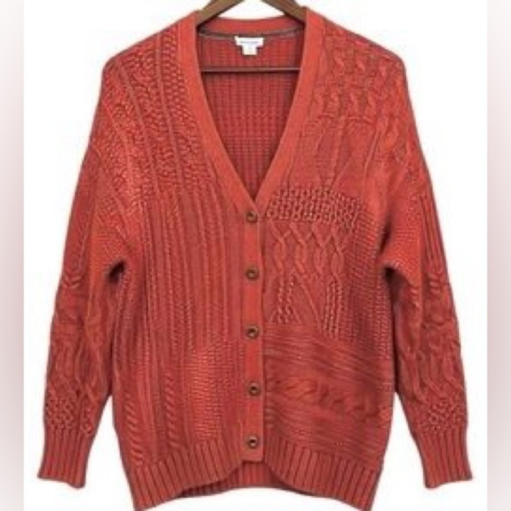 Sundance Women’s Cable Knit Cardigan in Rust